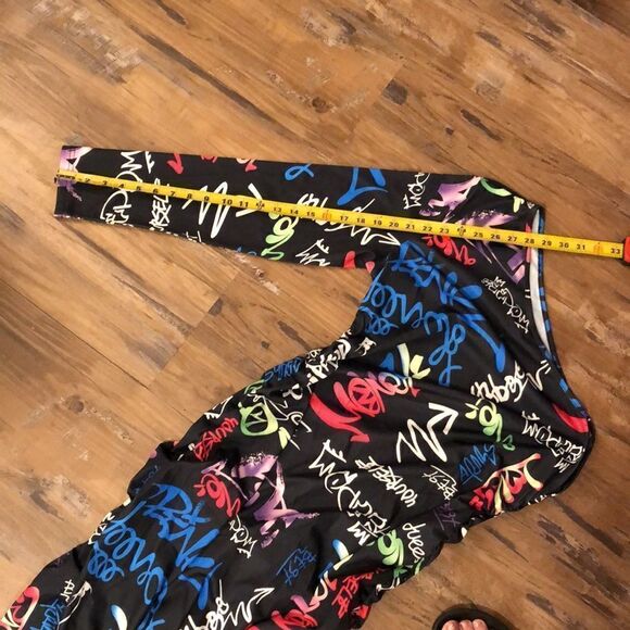 Off shoulder graffiti print bodycon cinched dress homemade - Picture 8 of 10